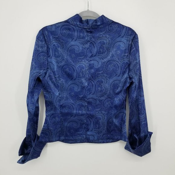 Vintage Y2K Embellished Satin Paisley Top 8 - Picture 7 of 8